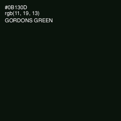 #0B130D - Gordons Green Color Image